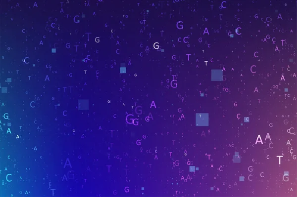 Visualizzazione Grandi Dati Genomici Codice Agct Digitale Quattro Basi Accoppiamento — Vettoriale Stock