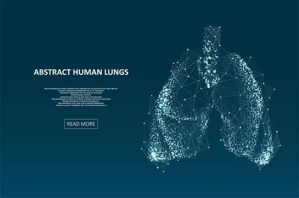 Pulmones Humanos Abstractos Luces Brillantes Polvo Estelar Luces Efecto Partículas — Vector de stock