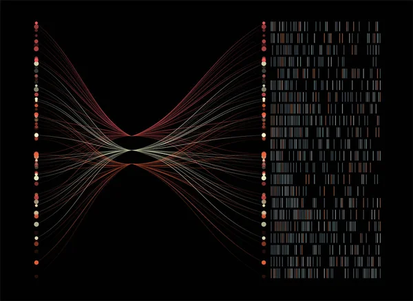 Grande Visualisation Des Données Génomiques Test Adn Carte Génomique Concept — Image vectorielle