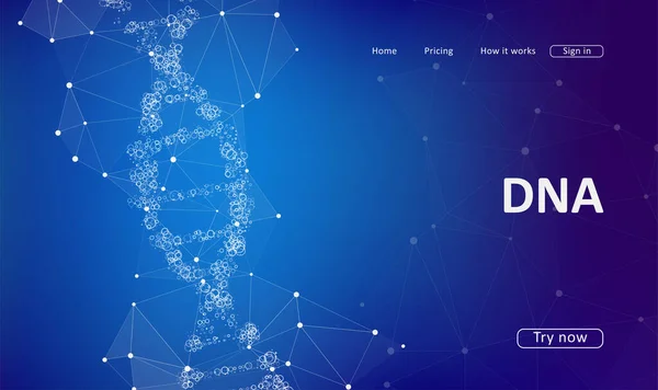 Ilustração Estrutura Conceito Dna Futurista Modelo Ciência Para Seu Projeto —  Vetores de Stock