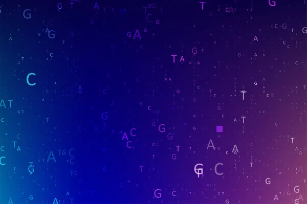 Visualização Grandes Dados Genômicos Digital Agct Código Quatro Bases Emparelhamento — Vetor de Stock