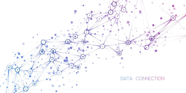 Espacio Poligonal Abstracto Fondo Con Puntos Conexión Líneas Concepto Gráfico — Vector de stock