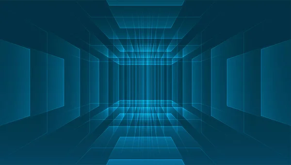 Portal Futurista Túnel Tecnología Abstracta Realidad Virtual Concepto Gráfico Para — Vector de stock