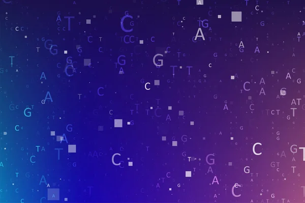 Visualizzazione Grandi Dati Genomici Codice Agct Digitale Quattro Basi Accoppiamento — Vettoriale Stock