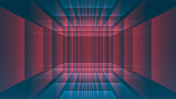 Futurystyczny Portal Lub Tunel Streszczenie Technologii Wirtualnej Rzeczywistości Koncepcja Graficzna — Wektor stockowy