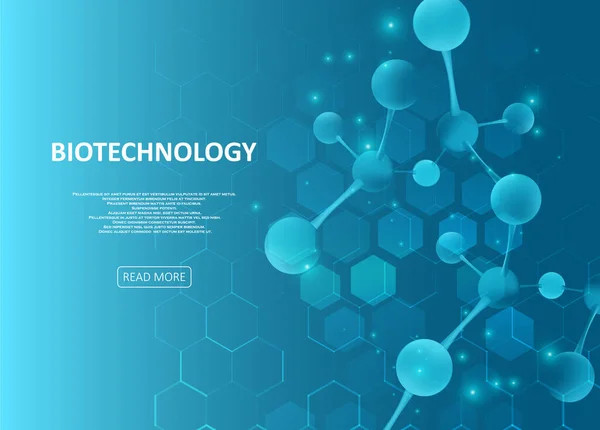 Diseño Moléculas Abstractas Ilustración Estructura Molecular Concepto Biotecnológico Para Diseño — Archivo Imágenes Vectoriales