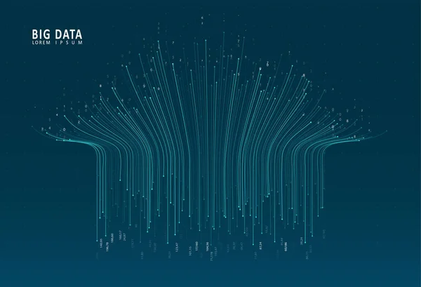 Visualizzazione Astratta Dell Infografica Rappresentazione Codice Big Data Rete Futuristica — Vettoriale Stock