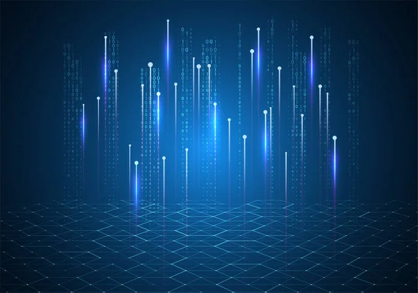Abstrakter Technologischer Hintergrund Digitaler Computercode Datenübertragungskonzepte Internet Grafisches Konzept Für — Stockvektor