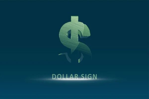 Signo Abstracto Del Dólar Ilustración Futurista Del Signo Negocio Concepto — Vector de stock