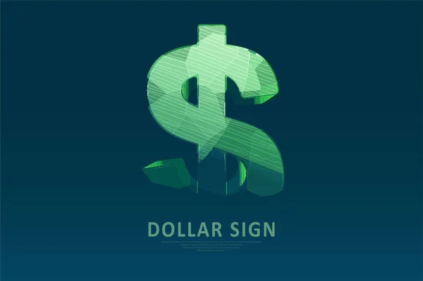 Signo Abstracto Del Dólar Ilustración Futurista Del Signo Negocio Concepto — Vector de stock