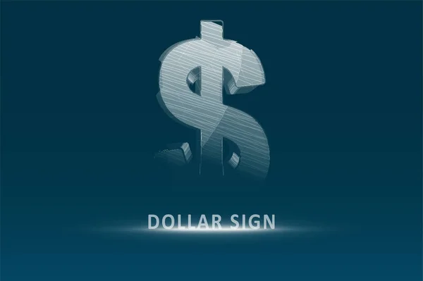 Soyut Dolar Şareti Tabelasının Fütüristik Çizimi Tasarımınız Için Grafiksel Kavram — Stok Vektör