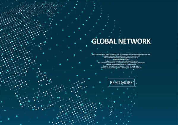 Imagen Tecnológica Del Globo Terráqueo Concepto Gráfico Red Global Visualización — Vector de stock