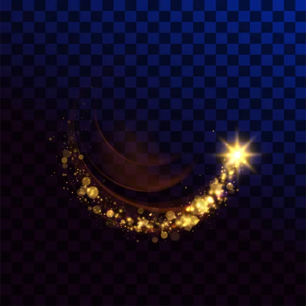 Gold Glittering Star Dust Lights Graphic Concept Your Design — Stock Vector