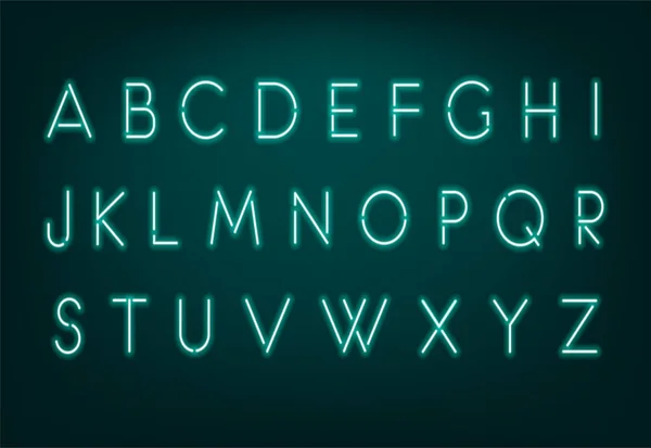 Alfabeto Font Incandescente Luce Neon Concetto Grafico Tuo Design — Vettoriale Stock