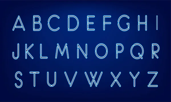 Алфавитный Шрифт Светится Неоновым Светом Графическая Концепция Дизайна — стоковый вектор