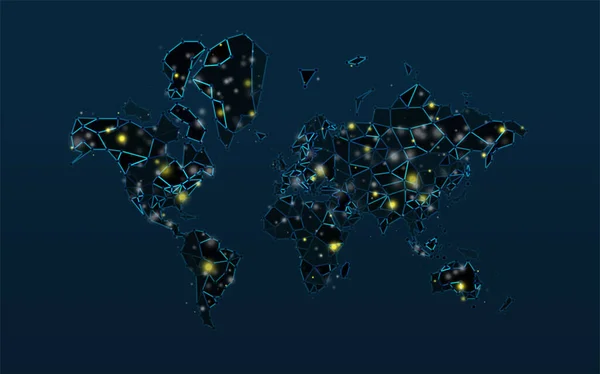 Imagem Tecnológica Globo Formas Poligonais Abstratas Fundo Com Pontos Conexão —  Vetores de Stock