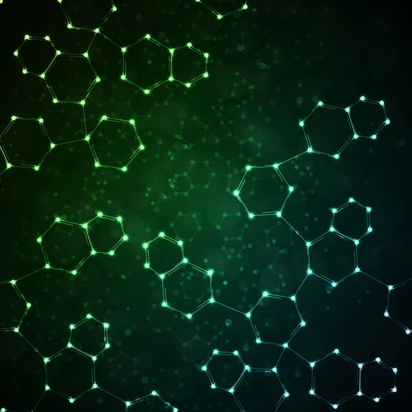 Futuristische dna, abstracte molecuul, — Stockvector