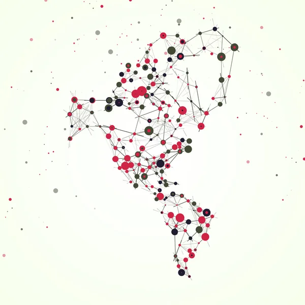 Mappa America del Nord e del Sud — Vettoriale Stock