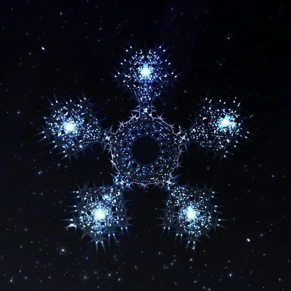 Abstract fantasy snowflake illustration — Stock Vector