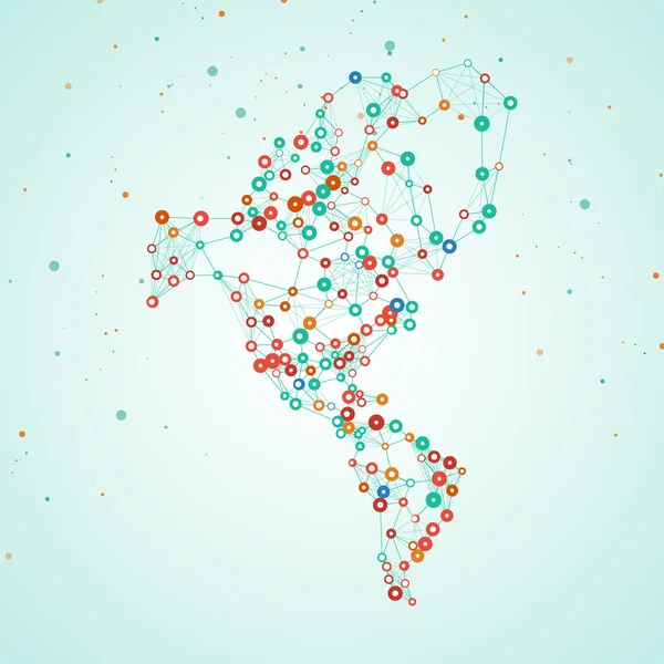 Karta över Nord- och Sydamerika — Stock vektor