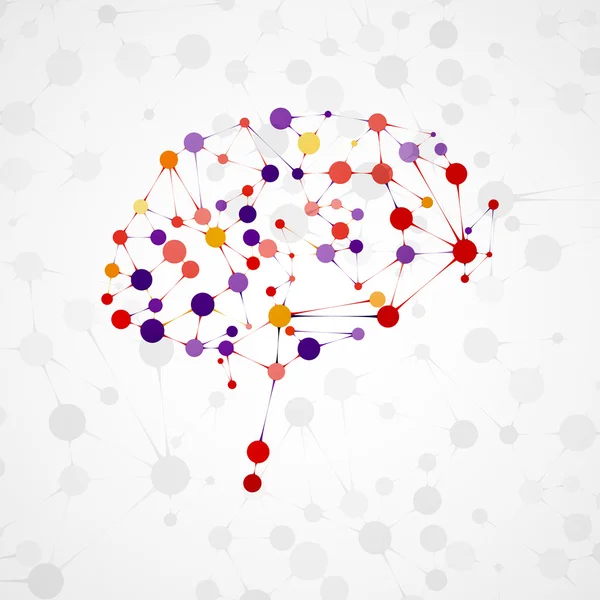 Structure moléculaire sous forme de cerveau — Image vectorielle