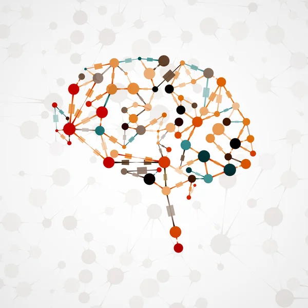 Estructura molecular en forma de cerebro — Archivo Imágenes Vectoriales