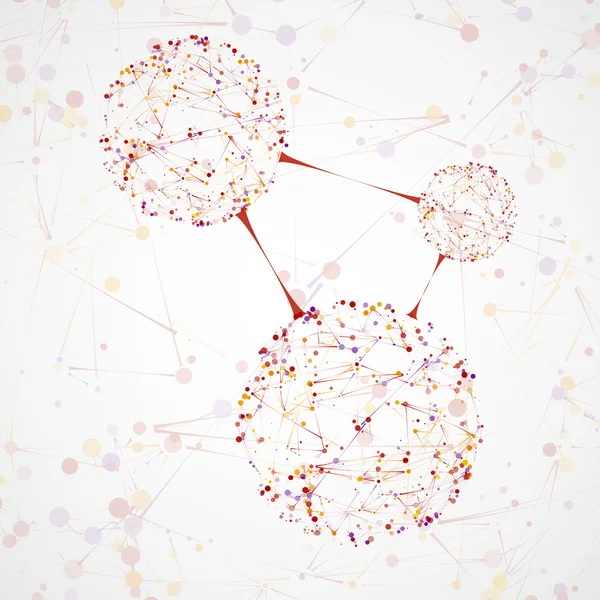 Estrutura molecular abstrata, conexão de rede — Vetor de Stock