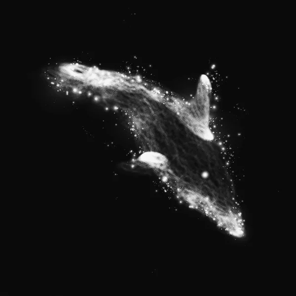Neon delfín, futuristické abstraktní umění — Stockový vektor