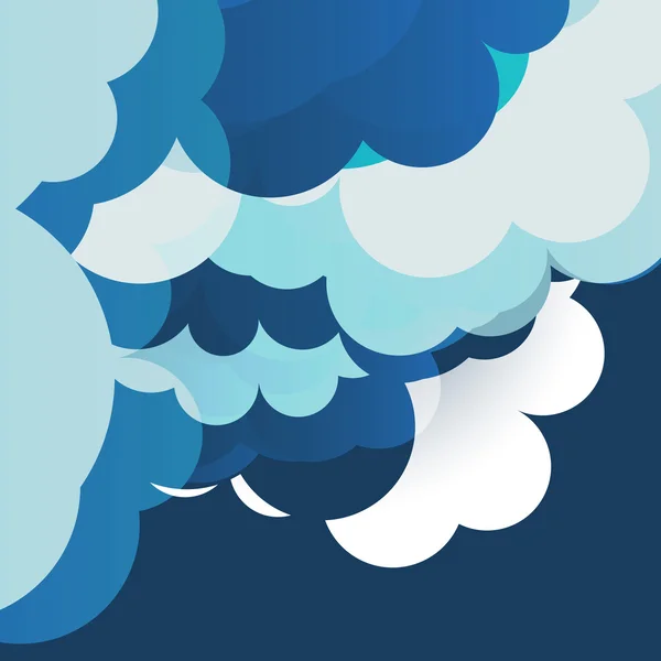 Céu azul nuvens ilustração — Vetor de Stock