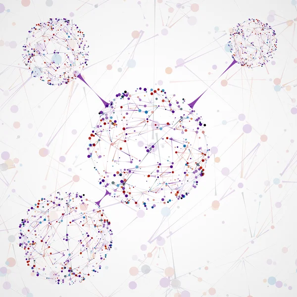 Abstracte moleculaire structuur, netwerkverbinding — Stockvector