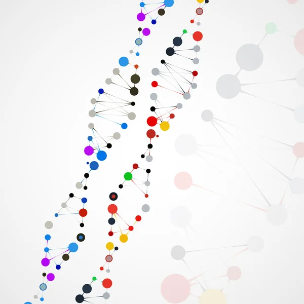 Abstract DNA, futuristic molecule — Stock Vector