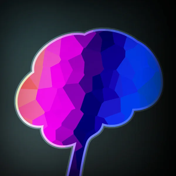 Structure colorée sous forme de cerveau — Image vectorielle