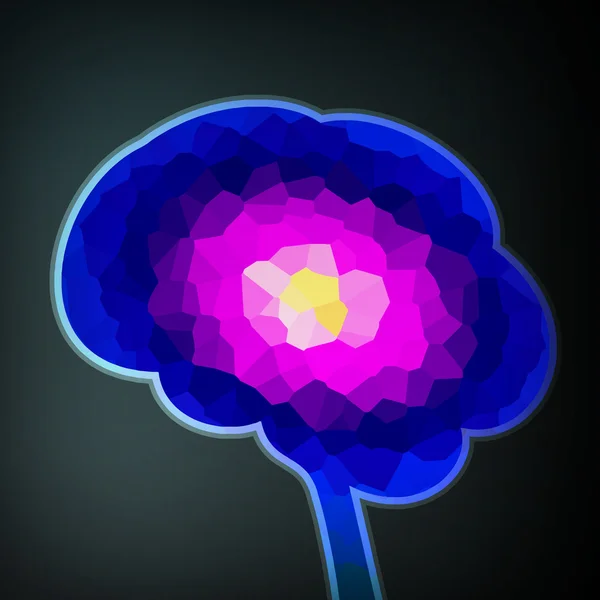 Estructura colorida en forma de cerebro — Vector de stock