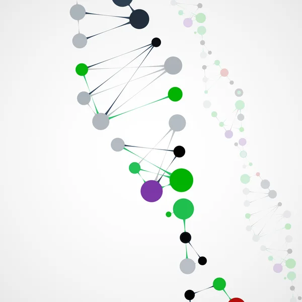 DNA astratto, molecola futuristica — Vettoriale Stock