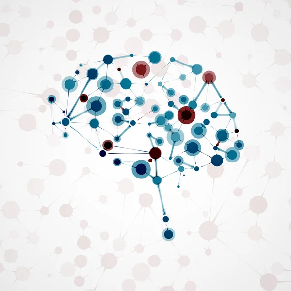 Structure moléculaire sous forme de cerveau — Image vectorielle