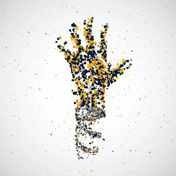 Futuristic model of hand dna, abstract molecule — Stock Vector