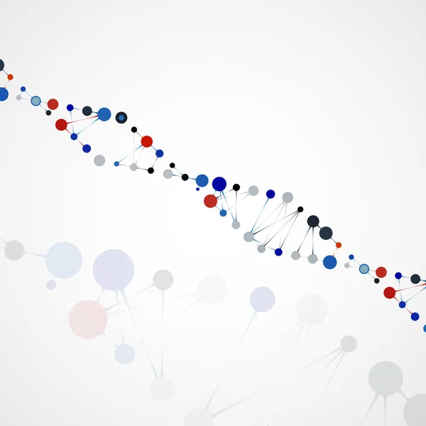 DNA astratto, molecola futuristica — Vettoriale Stock