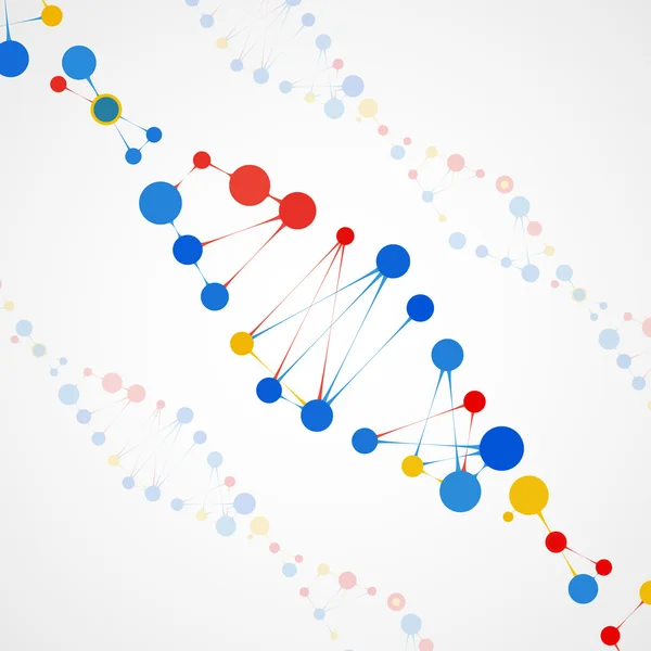 DNA astratto, molecola futuristica — Vettoriale Stock