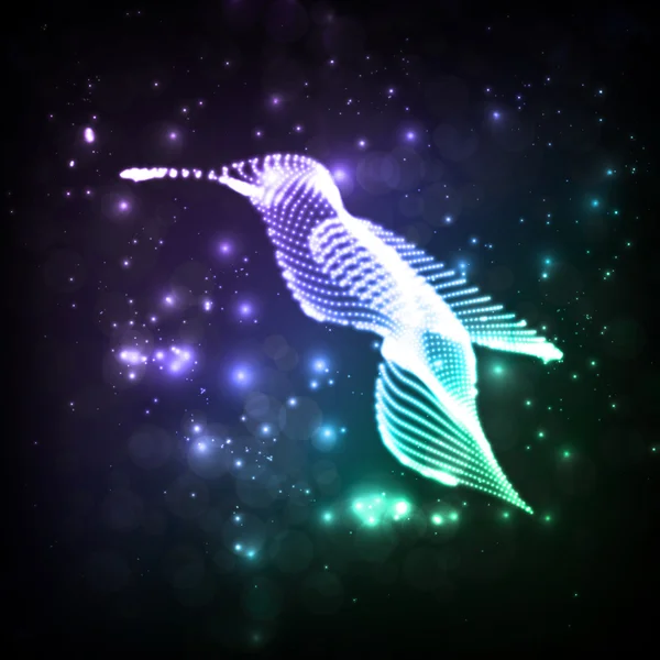 Neon abstracte kolibrie — Stockvector
