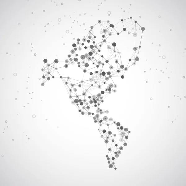 Noord- en Zuid-Amerika kaart — Stockvector