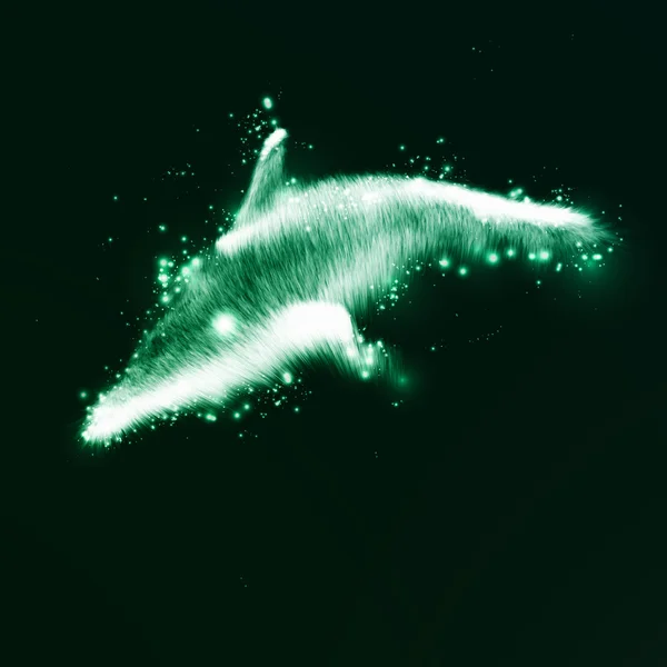 Néon dauphin, art futuriste abstrait — Image vectorielle