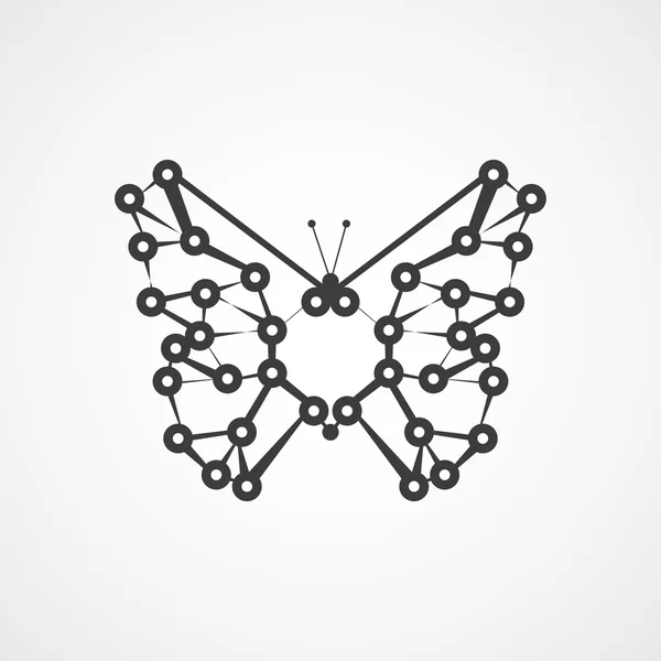 Estructura molecular en forma de mariposa — Archivo Imágenes Vectoriales