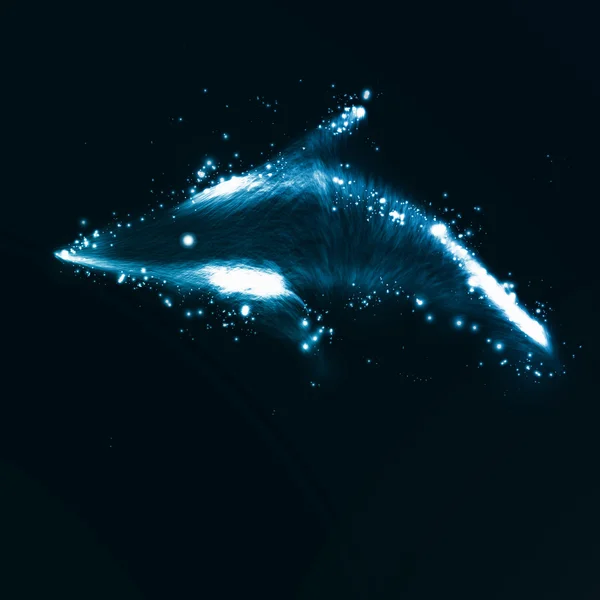 Neon dolphin, abstract futuristic art — Stock Vector