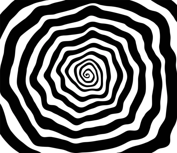Espiral Vetorial Espiral Círculos Concêntricos Silhueta Espiral Efeito Hipnose Simetria — Vetor de Stock