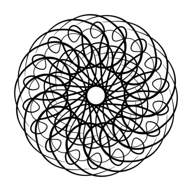 İzole edilmiş, vektör şeklinde. Beyaz arka planda dönen siyah spiral. Hipnoz etkisi. eps10