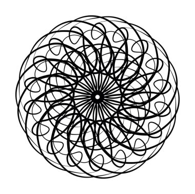 İzole edilmiş, vektör şeklinde. Beyaz arka planda dönen siyah spiral. Hipnoz etkisi. eps10