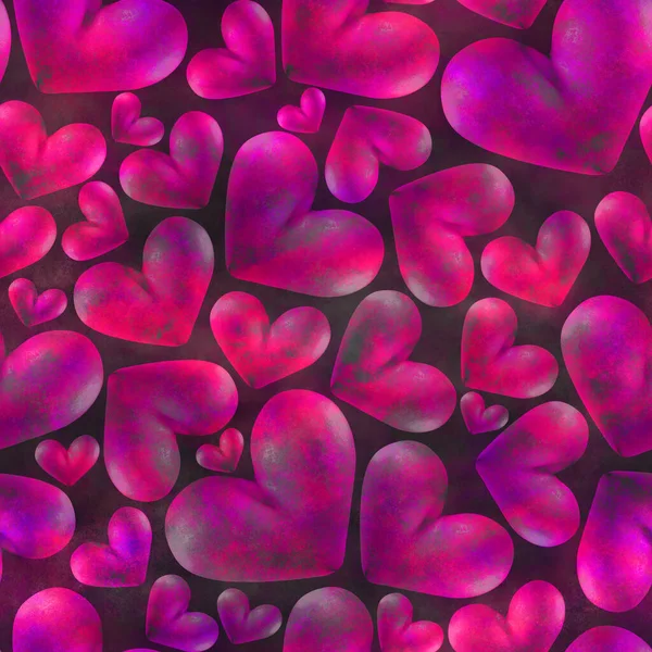 3D-зображення, рендеринг Безшовного на рожевому тлі. Рожеве серце. День святого Валентина. Сигнал. Поштова листівка.. — стокове фото