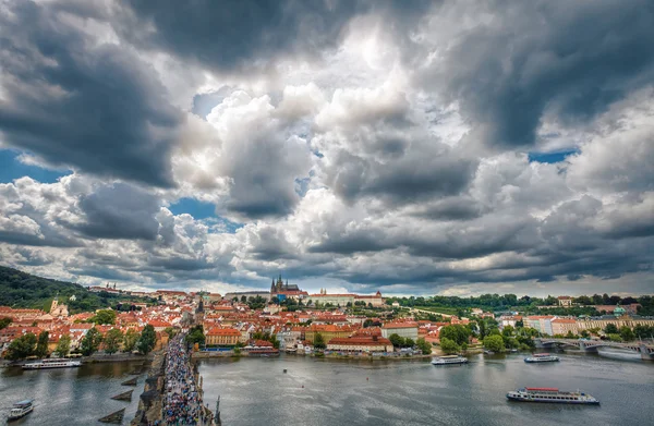 General view of Prague's historic center and the river Vltava - 4 — Stok fotoğraf