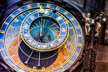 Prague astronomical Clock on  the Old Town Hall clipart