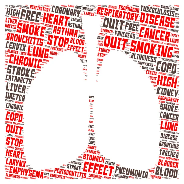 Word cloud of quit smoking in lung shape Stock Picture